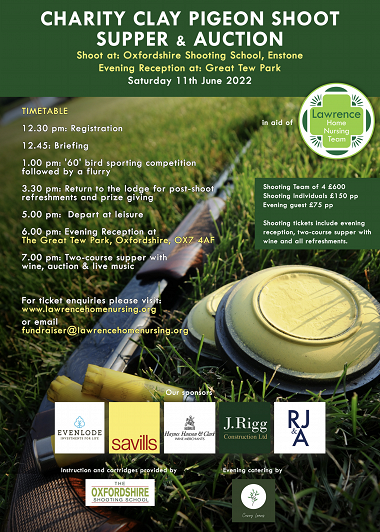 Charity Clay Pigeon Shoot in aid of the Lawrence Home Nursing Team